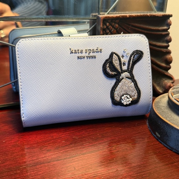 kate spade Handbags - 🐰 Kate Spade Blue Wallet with Bunny Embroidery
